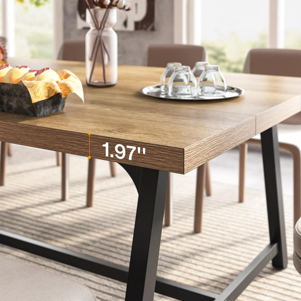 Tribesigns Dining Table for 8 People, 70.87-inch Rectangular Wood Kitchen Tab...
