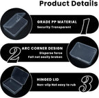 8 Pcs Small Plastic Case, 4x3x1 Inch Mini Plastic Storage Containers Box with Lid, Clear Rectangle Box Organizer for Collecting Small Items, Beads, Jewelry, Cards, Crafts