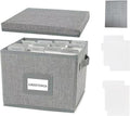 Greeting Card Organizer Box with 16 Dividers,Collapsible Greeting Card Storage Box with Handles Hold 150+ Cards,Greeting Card Holder for Greeting Cards,Sticker, Recipes, Photo, Envelope (Gray, 1 pcs)
