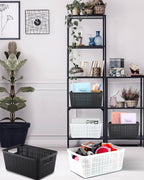 EOENVIVS Set of 6 Baskets For Organizing, Plastic Storage Bins and Small Basket for Organization and Storage Shelves Drawers Desktop Closet Playroom Classroom Office, Black