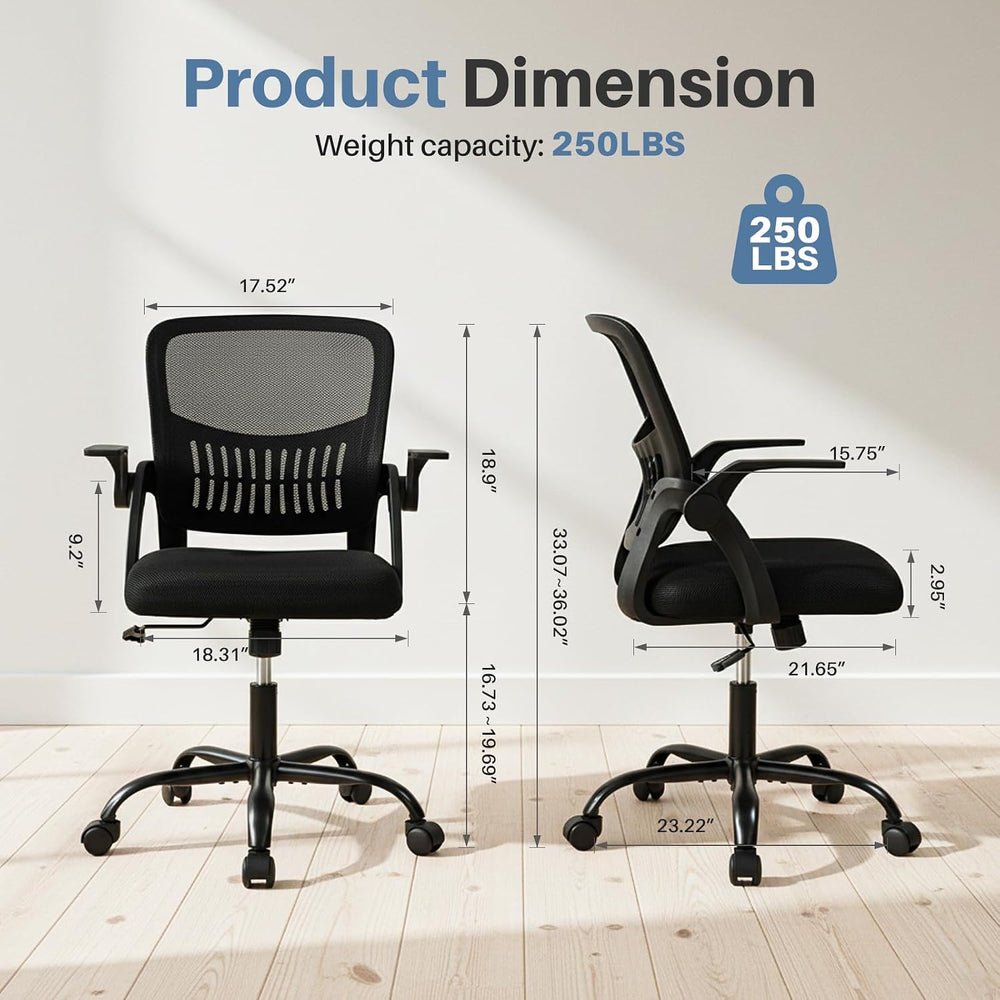 DUMOS Ergonomic Home Office Chair, Lumbar Support Desk Chair | Height Adjusta...