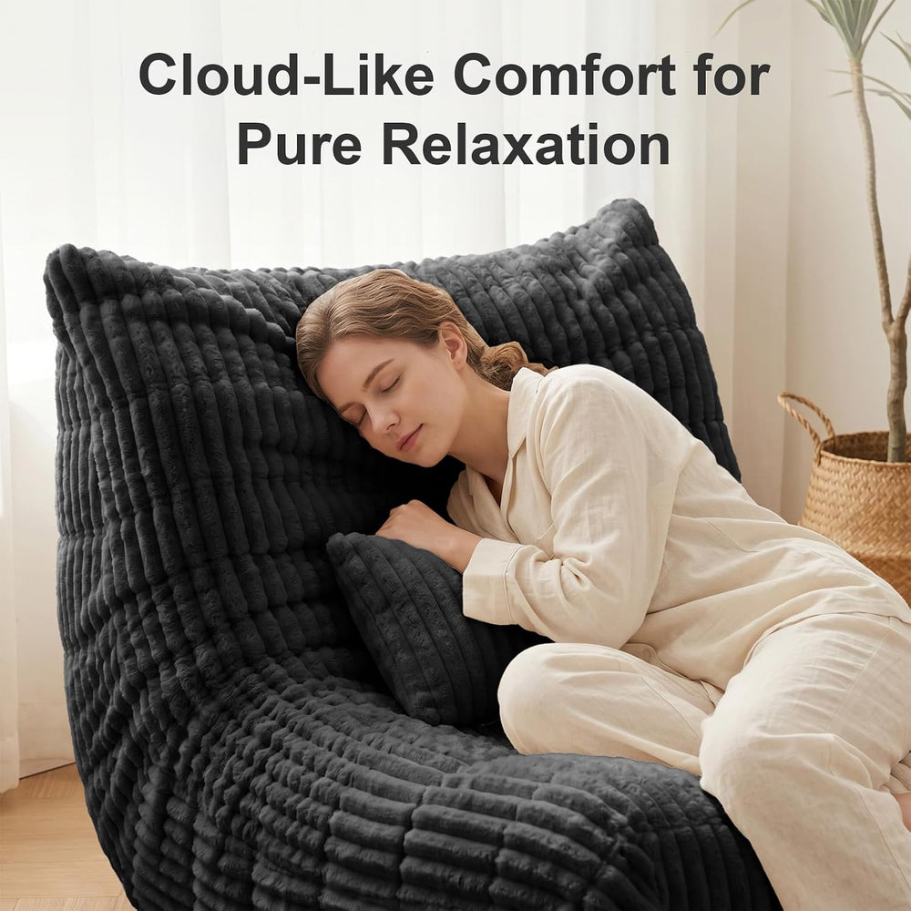 Bean Bag Chair with Lumbar Pillow, Gaint Bean Bag Chairs for Adults, Oversize...
