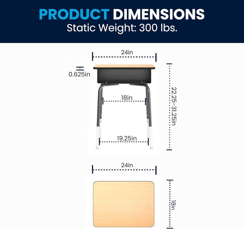 Flash Furniture Billie Open Front Student Desk for Classrooms or Remote Learn...