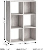 Signature Design by Ashley Paxberry Coastal 6 Cube Storage Organizer or Bookcase, Whitewash