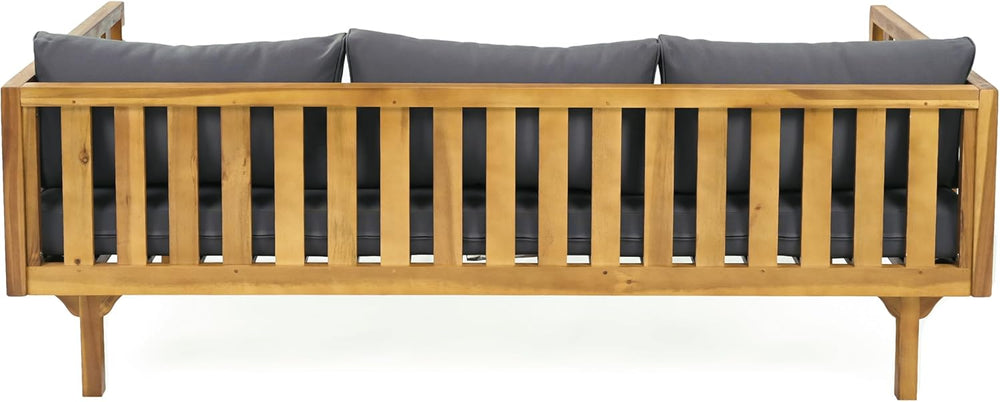 Christopher Knight Home Claremont Outdoor 3 Seater Acacia Wood Daybed with Fa...