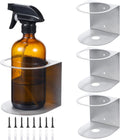 Gerrii 4 Pcs Spray Bottle Holder Wall Mount Bottle Organizer Spray Can Holder Organizer for Garage and Workspace Stainless Steel Easy Install Craft Workspace Paint Rack with Hardware (Gray)