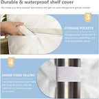 Waterproof Shelf Cover,Outdoor 600D Heavy Duty Dustproof Storage Shelves Cover,48''x19''x72'' Shelf Covers for Wire Shelving with Zippers,Storage Rack Covers with Clear Front