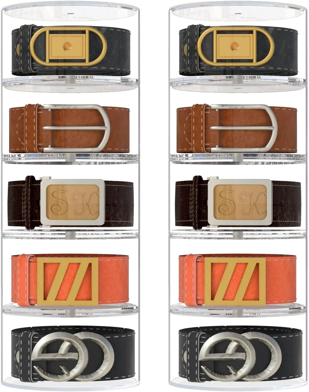 NIUBEE Belt Organizer, Acrylic 10 Layers Belt Case Storage Holder and Display for Accessories like Jewelry,Watch,Bracelets