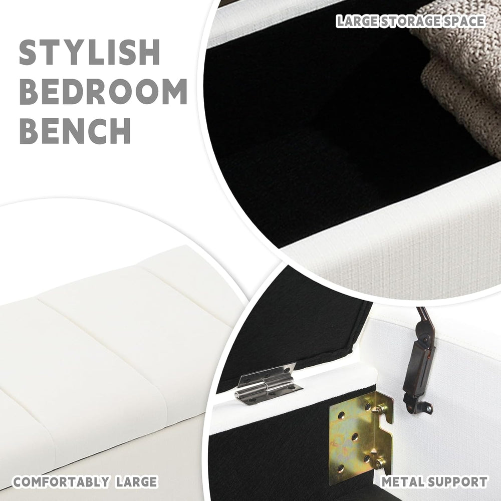 47.25'' Ottoman with Storage, End of Bed Storage Bench, Entryway Benc...