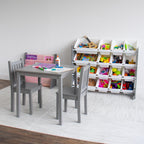 Humble Crew Toddler Table and Chair Set for Kids, Wood Activity Furniture | Sturdy 3 piece playroom or bedroom desk, perfect size for crafts, snacks, homework, and learning, includes 2 matching seats