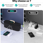 Cable Management Box - Large Cord Organizer Box to Hide Power Strip & Under Desk, TV Computer Wires Cable Organizer Box with Baby Proofs, Desk Cord Organizer for Home/Office - Black