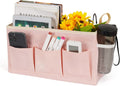 Bedside Storage Caddy/Bedside Hanging Storage Bag for Headboards Bunk Beds Dorm Rooms Book Phone Magazine Holder (New Pink)