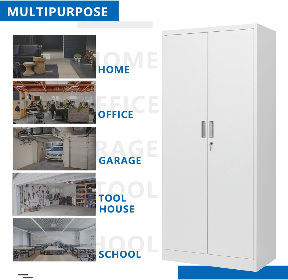 BESFUR Metal Storage Cabinets with Locking Doors and Adjustable Shelves, 71&q...