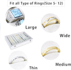 Frebeauty Ring Organizer Tray 100 Slots Ring Holder with Clear Lid Velvet Storage Box Jewelry Tray for Jewelry Store Earring Display Case for Jewelry Show Studs Box for Women(White)