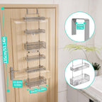 HapiRm Over Door Organizer Storage - Separable Door Organizer Hanging with 6 Metal Large Capacity Baskets for Bathroom Bedroom Kitchen Pantry Closet (Silver)