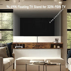 Floating TV Unit, 95'' Wall Mounted TV Cabinet, Floating Shelves with Door, Modern Entertainment Media Console Center Large Storage TV Bench for Living Room & Office (94.49IN, Rustic Brown)