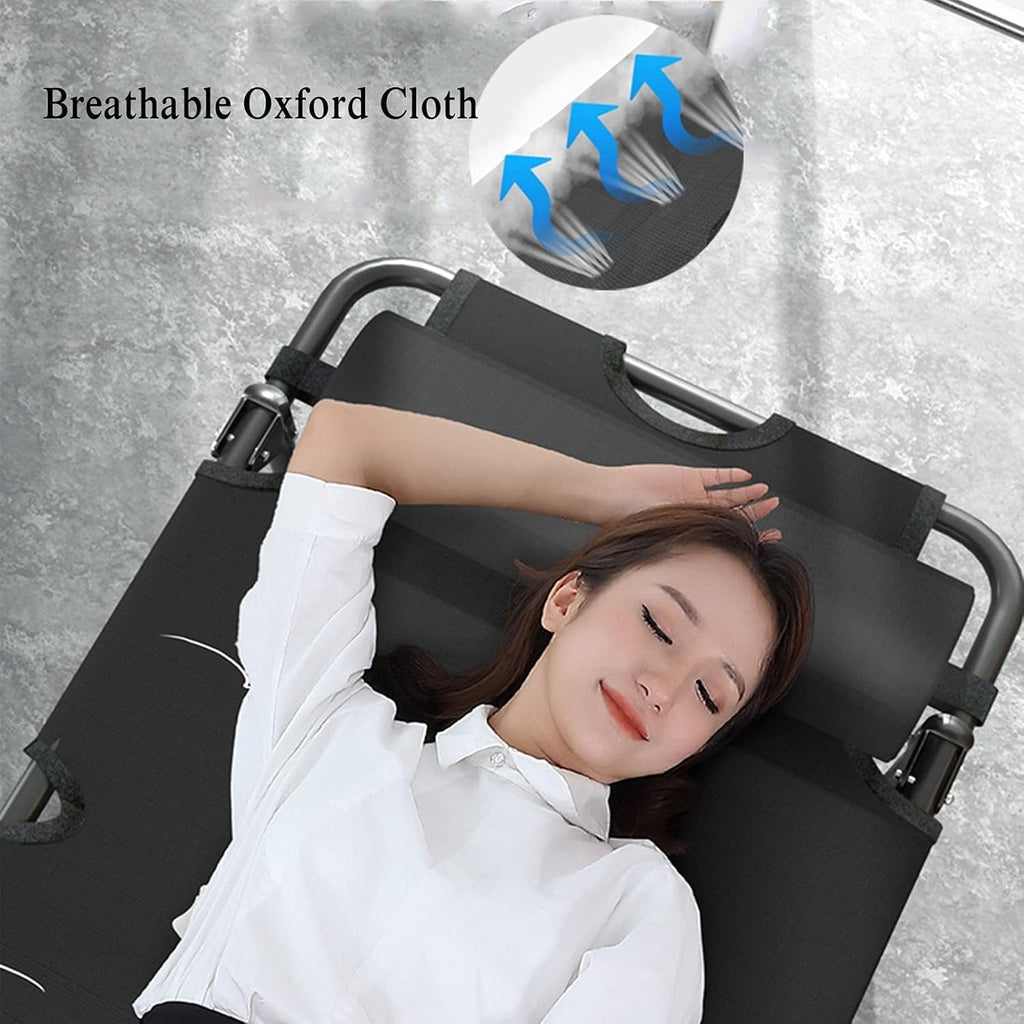 Padded Lounge Chair Wider Armrest Adjustable Portable Recliner with Head Support Bar Support
