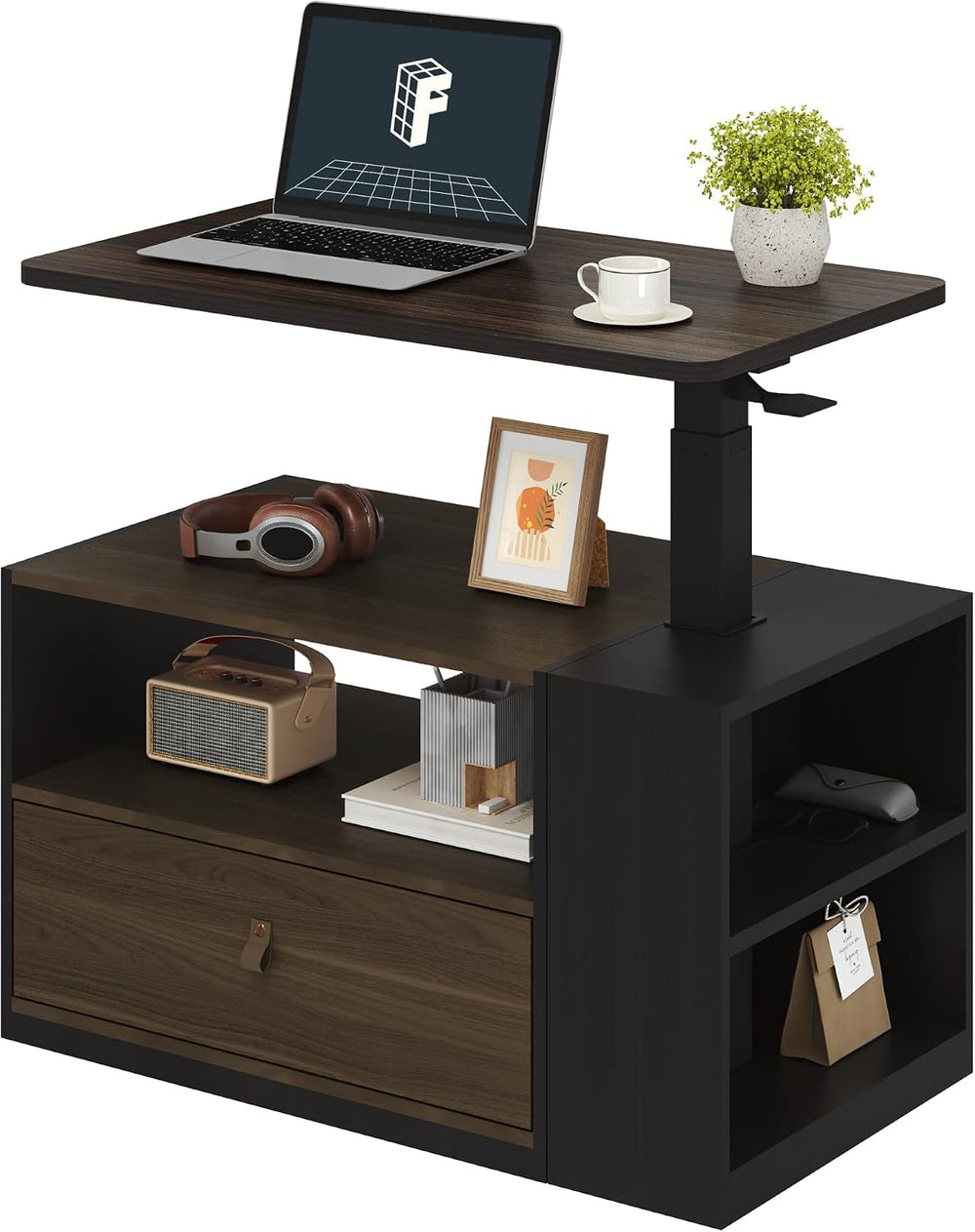 FLEXISPOT H7 CAB End Table with Drawers Storage,Narrow Side Table Nightstand ...