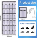 Over the Door Shoe Organizer, 24 Large Breathable Mesh Pockets, Hanging Storage Holder, Hanging Shoe Organizer(White)