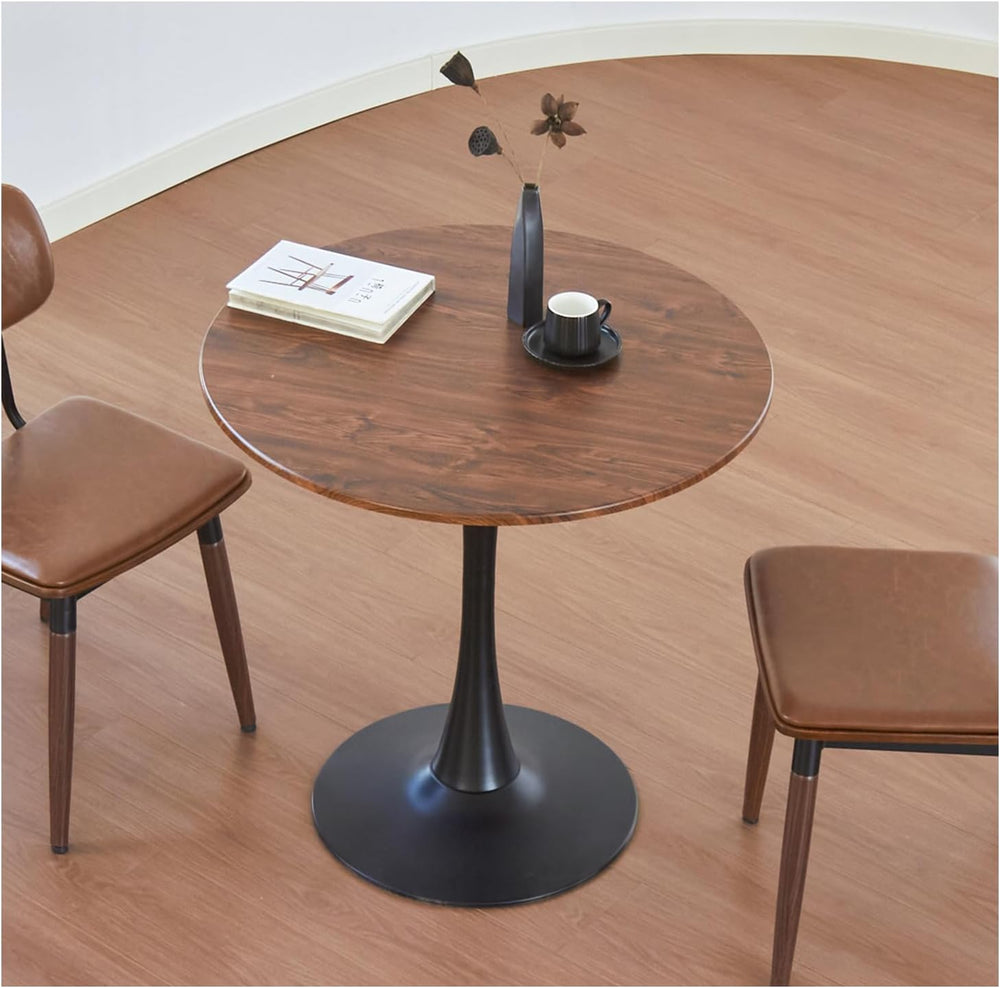 Round Dining Table, 24" Tulip Table (Faux Walnut)
