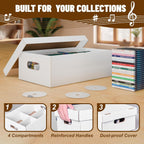 NUMINA 3 Pack CD Storage Boxes, Holds 240 CDs Total (80 Each) with Lift-Off Lid, Heavy Duty Cardboard CD Organizer with 4 Sections for Jewel Cases, CD Collection & Media Storage