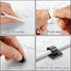 65 Pcs Cable Clips, Adhesive Cable Organizer Cord Holder Wire Clip Wire Management Self Adhesive Hooks Wire Holder for Office, Home(Black, 65PCS -Large)