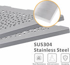 Brushed Nickel 10’’ Corner Shower Shelf Bathroom Shower Shelves, 2 Pack Triangular 304 Stainless Steel Shower Corner Shelf for Tiled Walls, No Drilling