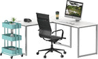 SHW Mission 55 x 60 Inches L-Shape Home Office Computer Desk, White