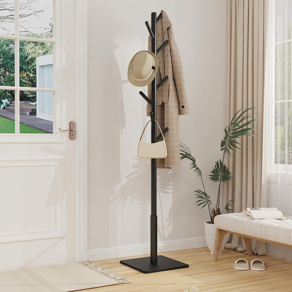 Coat Rack Freestanding with Stable Square Base for Cloathes, Hat, Used in Bed...
