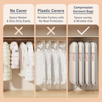 DIMJ 4 Pack 54" Garment Bags for Hanging Clothes - Space Saving Compression Suit Bag Travel with Handles Window, Washable Carry Clothing Storage Cover for Dress, Coats, Down Jacket, Shirts