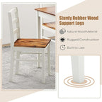NAFORT Dining Table Set for 4, Solid Wood Kitchen Table and Chairs, Farmhouse Dinette Set w/Apron, Rubber Wood Legs, Mid-Century Modern Dining Room Table and 4 Chairs for Kitchen, Restaurant