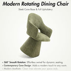360° Swivel Dining Chair with Arms Set of 4, Chenille Upholstered Barrel Accent Kitchen Chairs with Hollow High Back, Deskchair for Dining Room Bedroom Vanity, Moss Green