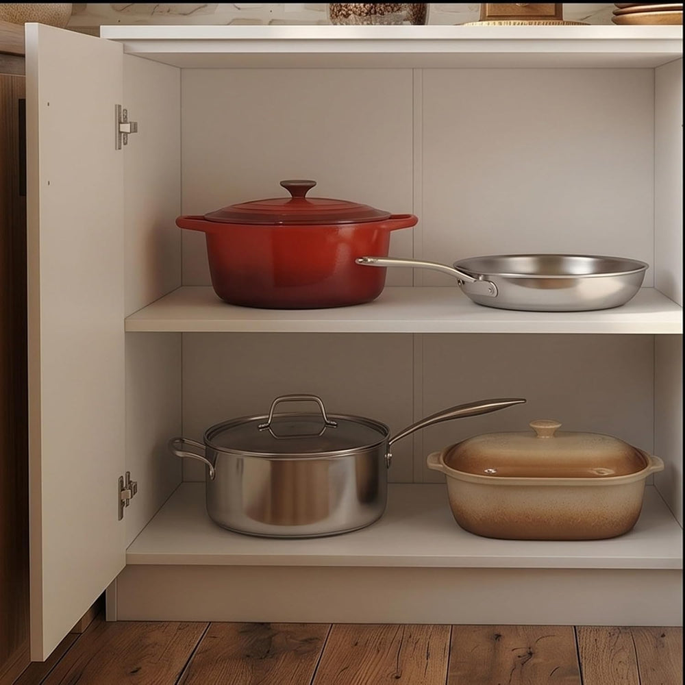 63" Kitchen Cabinet Set with 3 Drawers and 6 Doors, Wall Mounted Upper C...