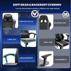 Ergonomic Office Chair High Back Desk Chair Height Computer Chair Big and Tall Office Chair with Adjustable Headrest and Lumbar Support Black