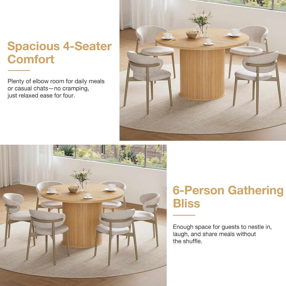 HOMMPA 48'' Round Dining Table for 4-6 Kitchen Table Circle Dinner Ta...
