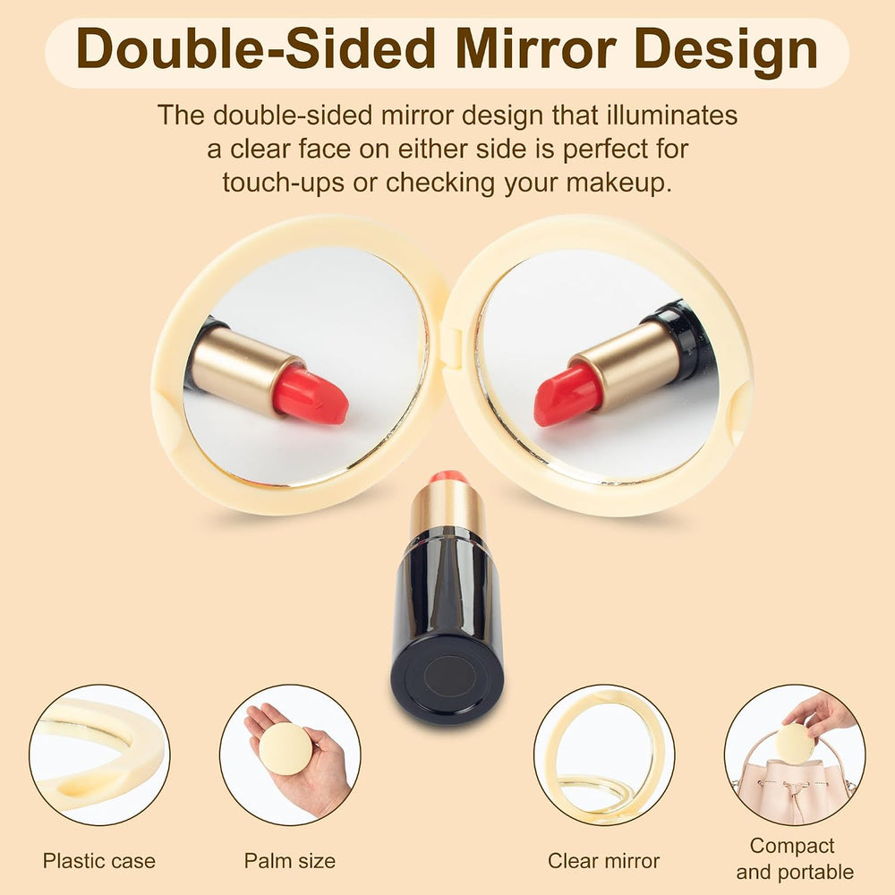 Compact Mirror Bulk, 6-Color Mini, with DIY Stickers (48-Pack)