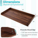 Kaboon Washer Dryer Countertop 58" x 28" Extra Large Version, Melamine Countertop with 3.5" Edge Rails, Laundry Room Organization, Dark Walnut