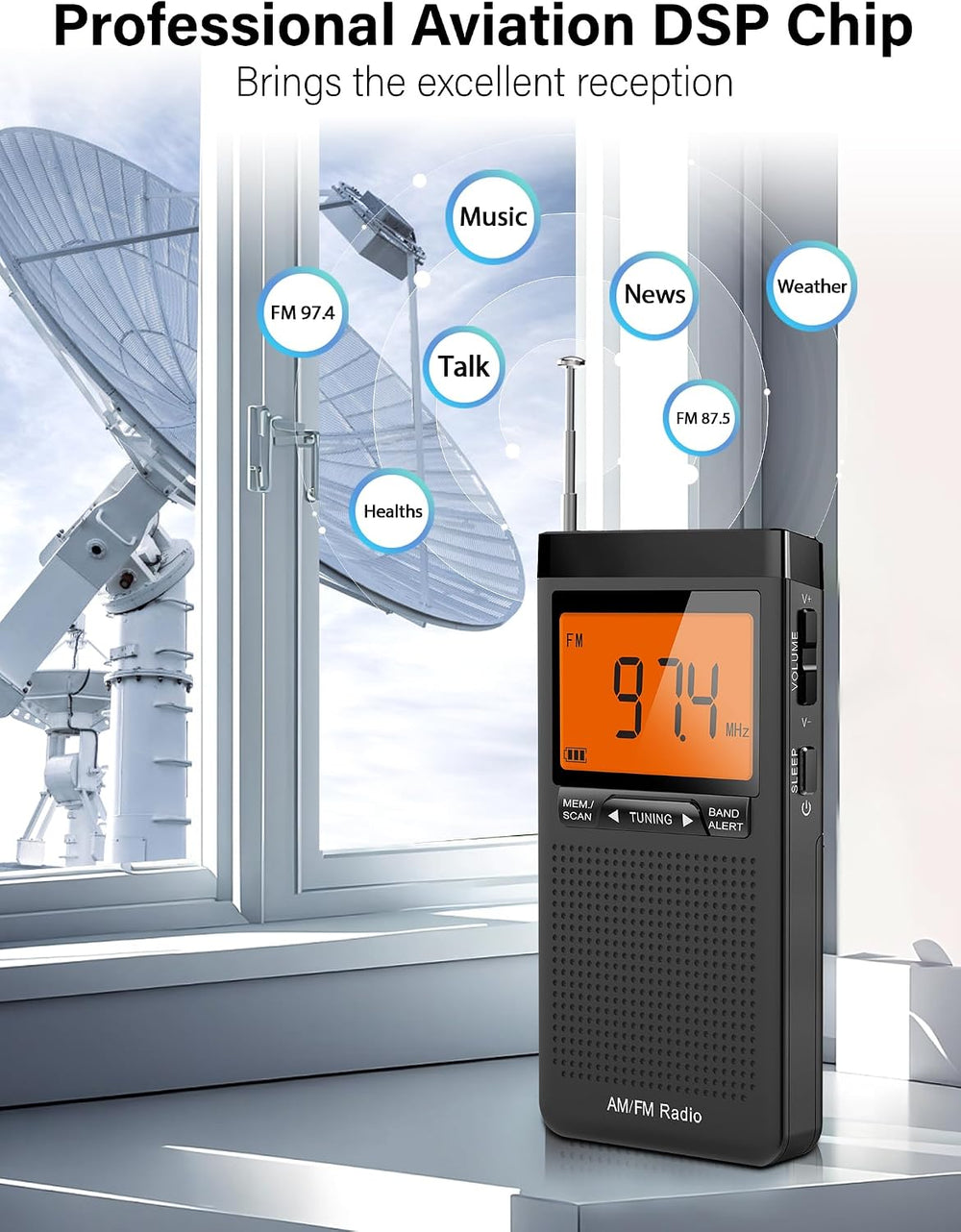 AM FM Portable Radio Battery Operated by 2 AAA Batteries
