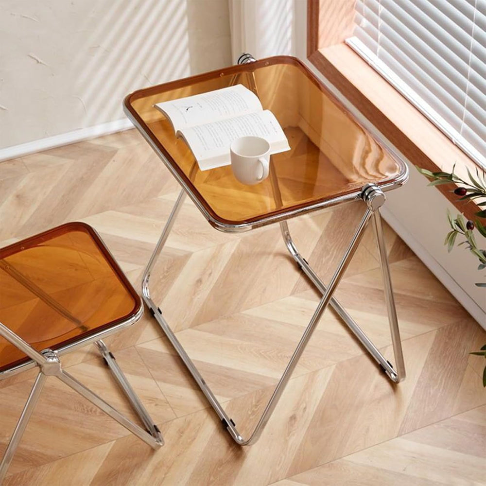 Black Acrylic Folding Tray Table, Sleek Small Foldable Writing Desk for Home ...