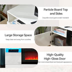oneinmil Fireplace TV Stand with 36" Electric Fireplace, LED Light Entertainment Center, Modern Wood Texture Highlight Storage Cabinet for TVs Up to 80", 70 inches,White