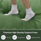 Japanese Floor Mattress, 4" Japanese Futon Mattress, Foldable & Portable Shiki Futon (shikibuton), Roll Up Thicken Sleeping Tatami Mat Sleeping Pad for Camping (Green, 39 x 80)