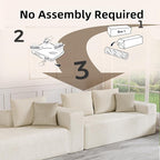 Cloud Sectional Couch, 104”L-Shape Oversized Sofa with Right Chaise Lounge, Modular Sleeper Couch with Pillows & Deep Seat, Rain Drop Velvet Fabric Compressed Sofa for Living Room, Beige
