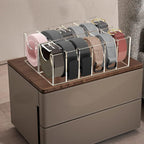 Belt Organizer, Acrylic 12 Compartments Belt Container Storage Holder, Acrylic Belt Display Storage Box, Clear Belt Display Case for Closet Tie and Bow Watch Jewelry Bracelets Ring Cosmetic…