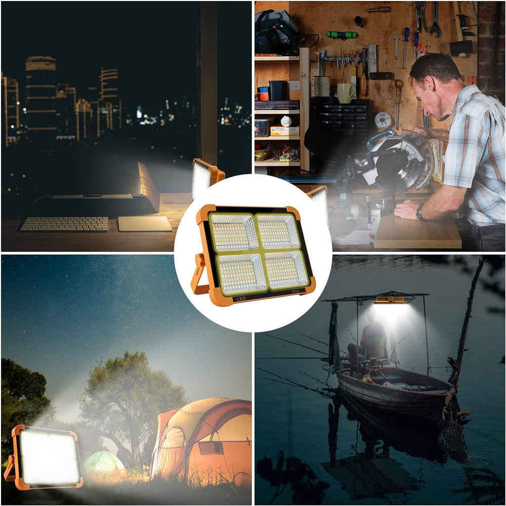 Portable LED Solar Work Light 100W 16500mAh 10000LM