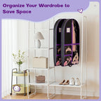 Dance Garment Bags for Dancers, 40" Garment Bags for Hanging Clothes with 3 Clear Zipper Pockets, Cheer Uniform Garment Bag for Suits, Travel & Sports Jersey, Cheer Uniform (Purple, 1Pack 40")