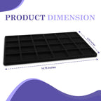 Novel Box 5 Pack 24-Slot Black Liner Jewelry Storage Tray Inserts 14.75x8.25x1 Inches - Jewelry Organizer Pad for Drawers & Store Displays - Jewelry Display Pads for Rings Earrings & Pendants