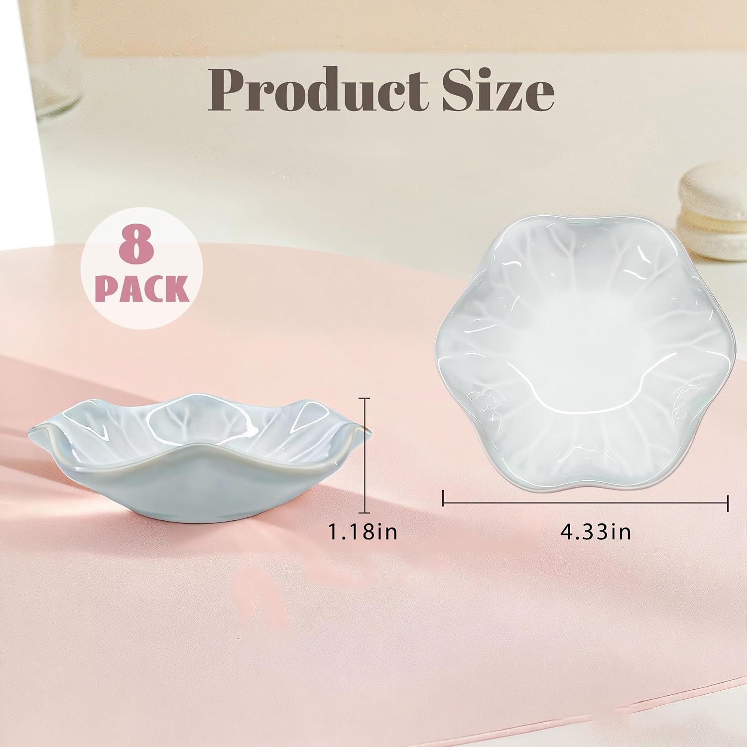 Ceramic Jewelry Tray, Ring Dish, Key Bowl Ceramic Tray 4.33 Inch, Ttrinket Dish Jewelry Dish, Desktop Decoration, Gifts for Mother Girlfriend Daughter(1Pcs-Lotus Leaf)