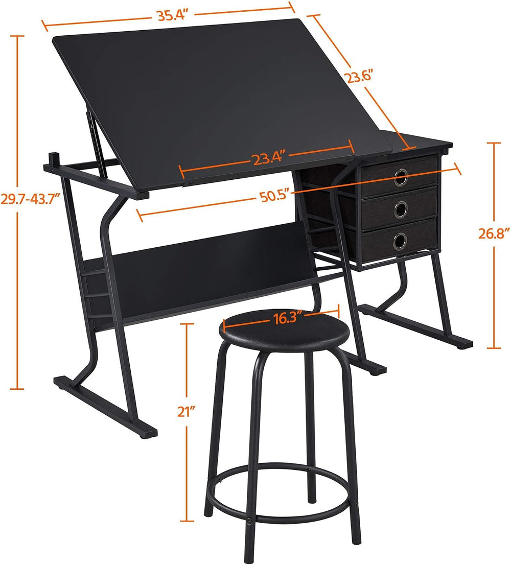 Topeakmart Height Adjustable Drafting Table Art Craft Desk Work Station Hobby...