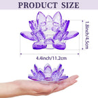 Crystal Flower Jewelry Tray, Luxury Transparent Decorative Trinket Dish for Rings, Earrings, Necklaces, Keys for Vanity Dresser Nightstand, Elegant Gift for Women Mother's Day (1, 4.4"(w) - Purple)