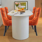 Velvet Upholstered Dining Chairs Set of 4, Modern Style Kitchen Side Chairs with Nailhead Trim and Wood Legs,Metal Pulling Ring for Dining Room Living Room(Orange,Set of 4)